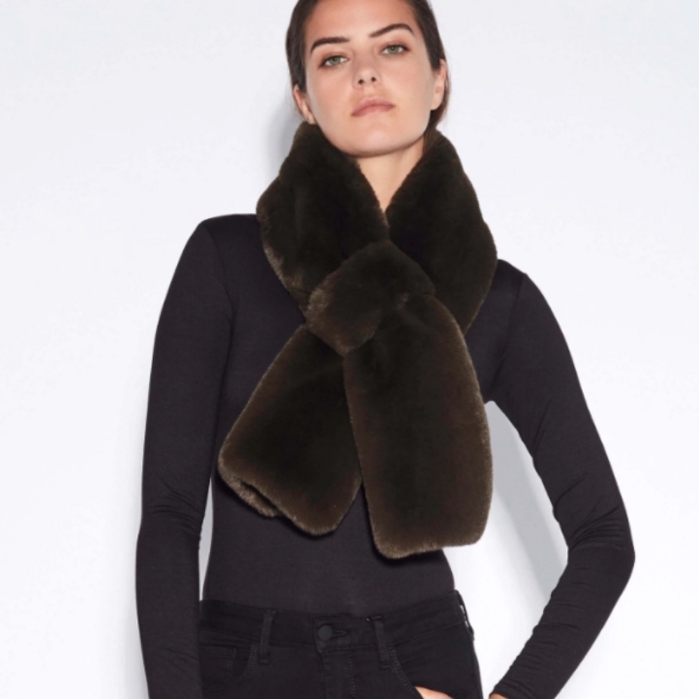 Apparis Faux Fur Charcoal Grey Scarf